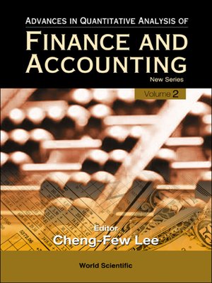 cover image of Advances In Quantitative Analysis of Finance and Accounting--New Series (Volume 2)